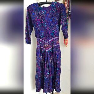 Vintage Paisley Boho Dress